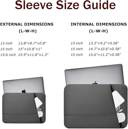 TEDNETGO Laptop Case, 15.6 inch Laptop Sleeve, Sturdy 15 inch HP Computer Bag, Lenovo Computer Briefcase Carrying Cover Case 16 inch Neoprene Bag with Pockets for Dell Asus Gifts for Women Men, Grey