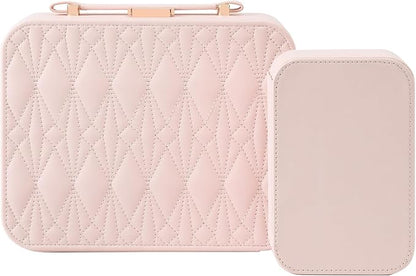 Large Jewelry Travel Case, Jewelry Case for Necklaces Large Jewelry Case Jewelry Box for Women Girls. (Pink)