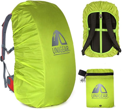Unigear Backpack Rain Cover Waterproof Rating 5000mm Ultraportable and Durable with 2 Anti-Slip Buckle Strap, Integrated Carry Pouch Design (Green, XX-Large)