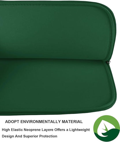 Laptop Sleeve Case, Resistant Neoprene Notebook Computer Pocket Case/Tablet Briefcase Carrying Bag Compatible for 15.6 Inch Asus Fujitsu HP Sony Toshiba Acer- (DarkGreen)