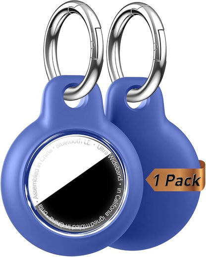 [1-Pack] Upgrade for Airtag Case, Waterproof & Shockproof Cover with Keychain for Apple for AirTag, Anti-Scratch Tracker Accessory for Backpack, Bag, Luggage (Blue)