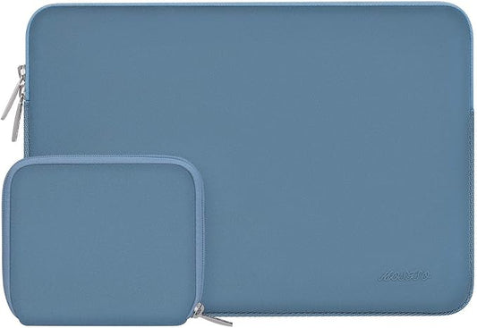 MOSISO Laptop Case 13.3 inch, 13-13.3 inch Laptop Sleeve Bag Compatible with MacBook Air/Pro 13/Pro 14 M5 M4 M3 M2 M1, HP Dell ASUS Lenovo, Neoprene Computer Sleeve Bag with Small Case, Navy Lime