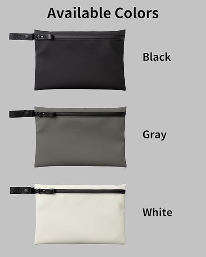 Water-Resistant Zipper Pouch, Made in Japan, 0.9ounces, Compact Tech Organizer for Cords, Cables and Daily Essentials, Multipurpose Bag, Travel Accessories and Toiletries, TOFTPOUCH, Medium size, Gray