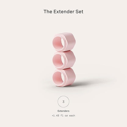 Cadence Extender - Add On to Any Flex Magnetic Containers with Lids,Extension to Travel Bottles for Toiletries - Carry On Travel Essentials For Women/Men - Adds Additional 1.43 fl oz - 3pk, Petal
