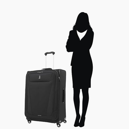 Travelpro Maxlite 5 Softside Expandable Luggage with 4 Spinner Wheels, Lightweight Suitcase, Men and Women, Black, 3-Piece Set (21/25/29)