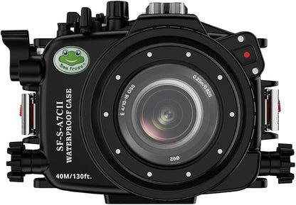 Sea frogs Underwater Camera Case Compatible with Sony A7C-II for E PZ 16-50mm F3.5-5.6 OSS IPX8 40m/130ft Maximum Diving Depth A7C-2 Waterproof Camera Housing for Diving, Surfing, Rowing A7C II