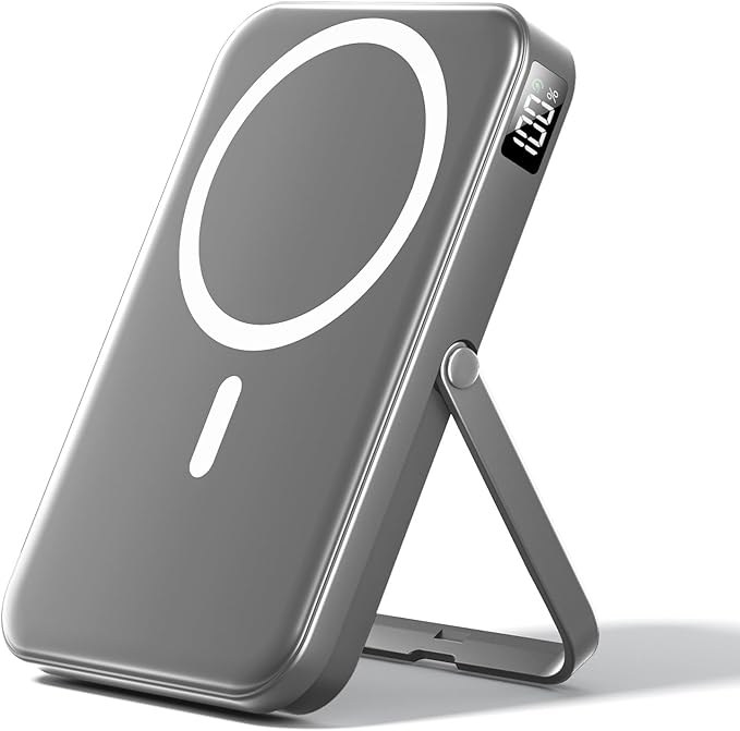 for MagSafe Portable Charger 10000mAh, Magnetic Wireless Power Bank with Foldable Stand, Fast Charging USB-C Battery Pack for iPhone 17/16/15/14/13/12 Series, Strong Magnetic Snap