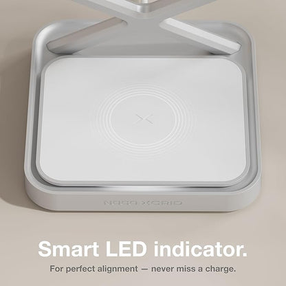 NOCO XGrid XDS3: 3-in-1 Wireless Charging Stand – Charging Station for iPhone, Apple Watch, and AirPods – MagSafe Compatible, Qi2 Certified – Includes 45W USB-C Wall Charger and 6.5-Foot USB-C Cable