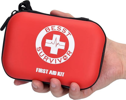 Mini Durable First aid kit -Small Hard Shell Medical Kit for Home, Businesses -Waterproof EVA Emergency First Aid Supplies -Perfect for Boat, Sports, Car, Hiking, First Aid Kit Bag, Survival kit
