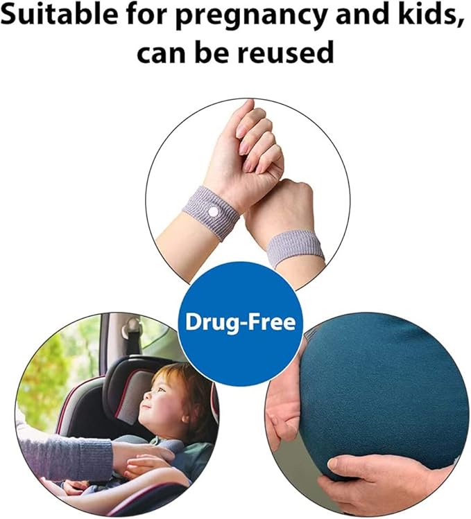 8 Pcs Travel Motion Sickness Relief Wrist Bands, Sea Motion Sickness Wristbands, Travel Essentials for Camping/Cruise Ship/Airplane