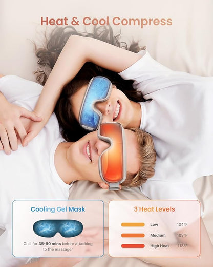 RENPHO Eyeris 3 Eye Massager with Heat and Cooling, Christmas Birthday Gifts for Women Mom Her Girls, Heated Eye Sleep Mask with Voice Control for Migraines, Reduce Dry Eyes, Temple Stye Eye Care