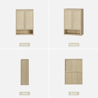 SICOTAS Rattan Shoe Storage Cabinet - Modular Shoe Cabinets with Door Tall Large Shoe Cabinet Storage for Entryway - 31.2" Wide Modular Cabinet for Hallway, Living Room