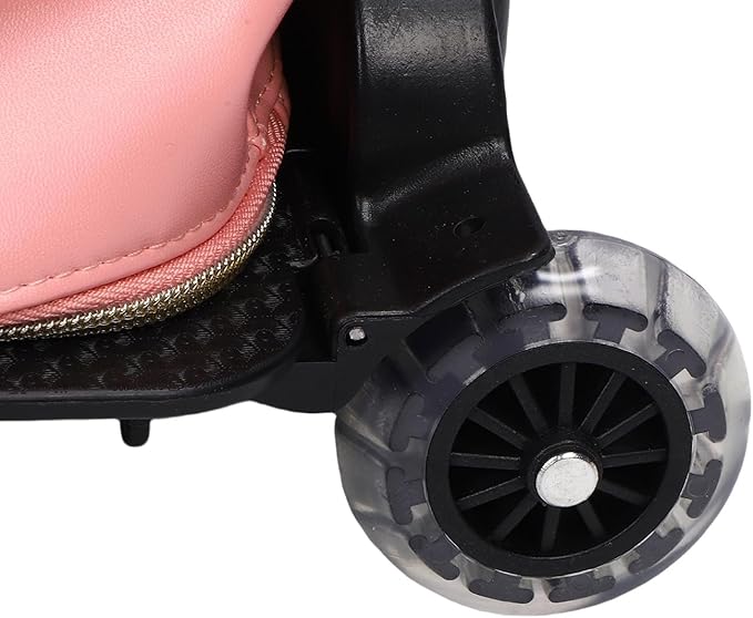 Fabater Travel Bag with Detachable Trolley, 40L Large Capacity water proof Rolling Garment Duffel Bag, with Leather Handle and Shock Absorbing Wheels, for Business Trip and Weekender (pink)