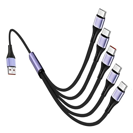 Nylon Braided 66W USB Charging Cord Nylon Metal Charges Supports Fast On Type C Connector for Multiple Devices Phone Cable