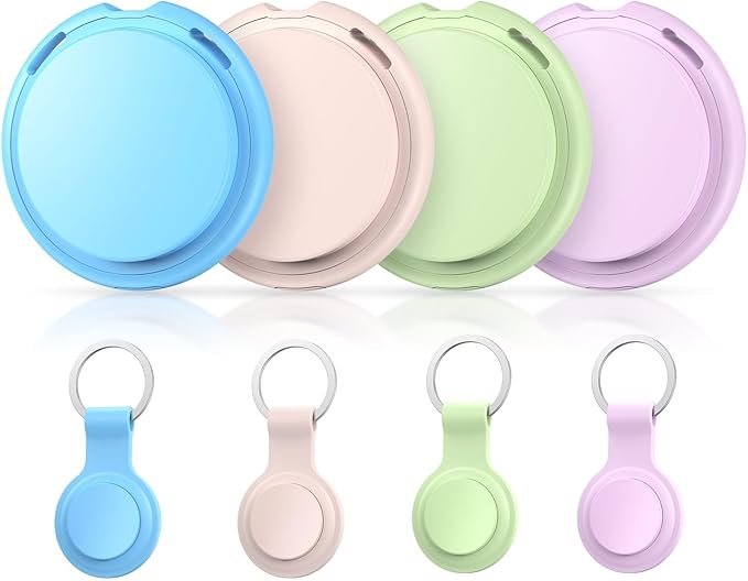 4 Pack Tags Tracker [Apple MFi Certified] Pair with Apple Find My(iOS Only) Air Smart Bluetooth Key Tracking Tags Item Finders Waterproof Worldwide Located Devices for Pet Wallet Backpack Dogs Luggage