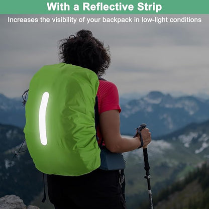 Waterproof Backpack Rain Cover Waterproof Backpack Cover, Bag Rain Cover with A Vertical Reflective Strap for Hiking/Biking/Camping/Outdoor Traveling