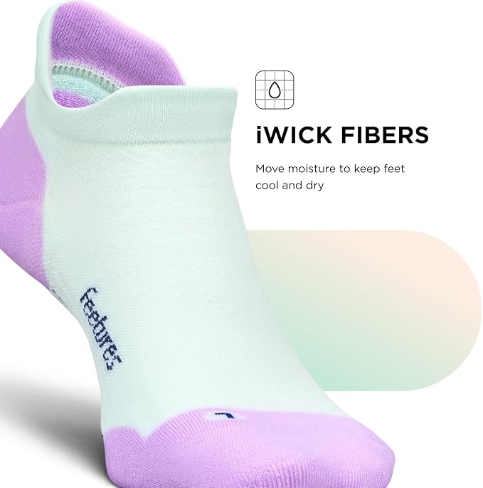 Feetures Elite Max Cushion No Show Tab Ankle Socks - Sport Sock with Targeted Compression