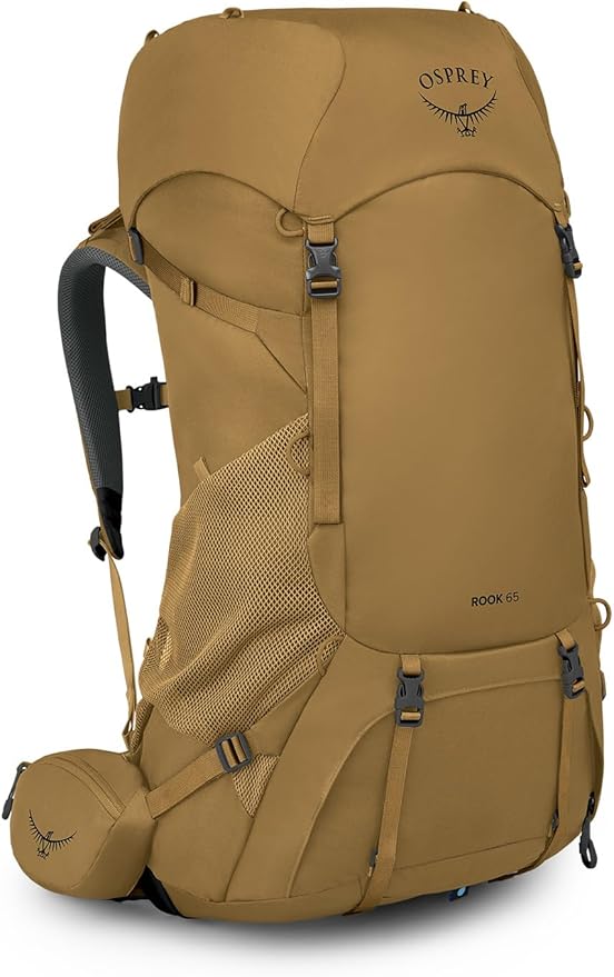 Osprey Rook 65L Men's Backpacking Backpack, Histosol Brown/Rhino Grey, Extended Fit
