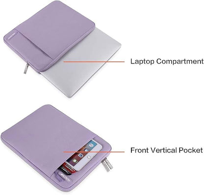 MOSISO Laptop Case 13 inch, 13 inch Laptop Sleeve Compatible with MacBook Air M4 M3 M2 M1 2025-2018 / Pro M2 M1 2025-2016, Polyester Vertical Computer Sleeve Bag with Pocket, Purple