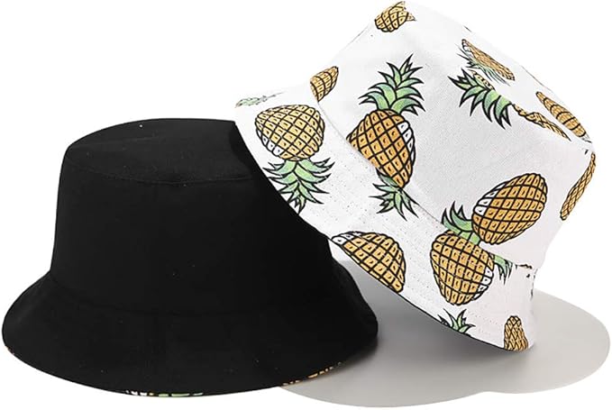 XYIYI Cute Bucket Hat Beach Fisherman Hats for Women, Reversible Double-Side-Wear