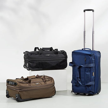 Hanke Expandable Carry On Luggage Suitcases with Wheels Foldable Duffle Bag for Travel Carry On suitcase Weekend Bag for Women Men（Blue）