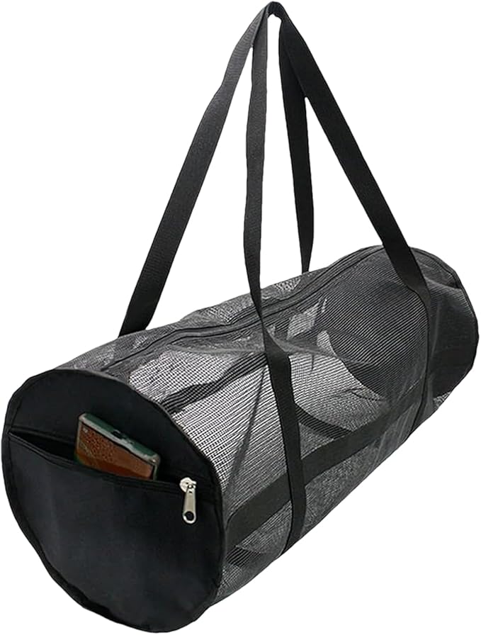 Dive Bag For Gear - Mesh Snorkel Gear Bag, Foldable Large Duffle, Breathable Lightweight Durable Equipment Carrier | Beach Travel Use For Swimming Snorkeling Diving Scuba Pool Laundry Gym Sports Balls