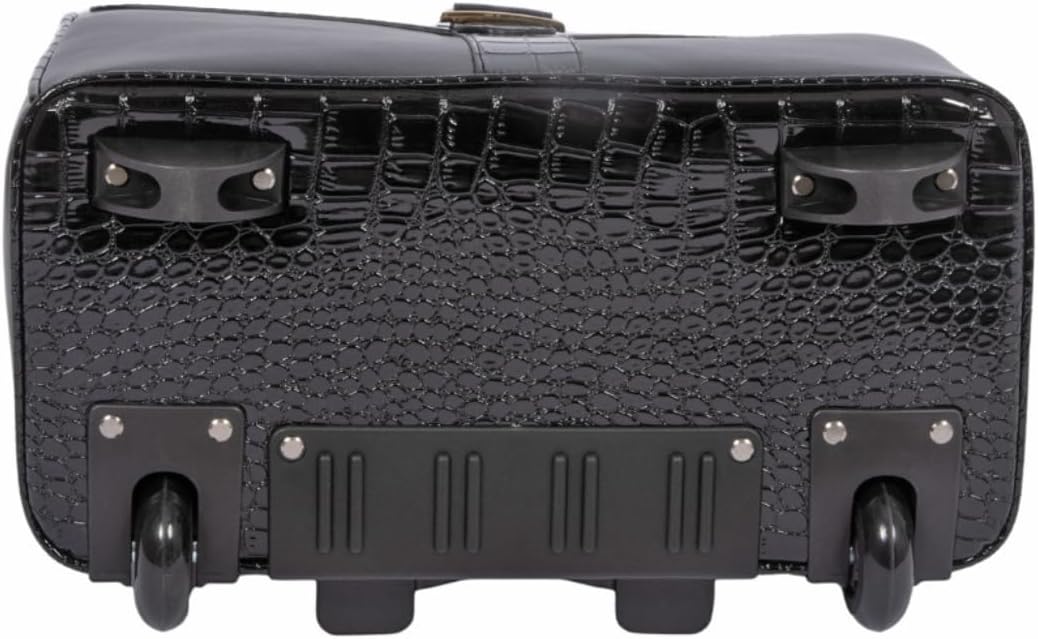 JKM and Company Alligator Compatible With Computer iPad, Laptop Tablet Rolling Tote Bag Briefcase Carryall Bag