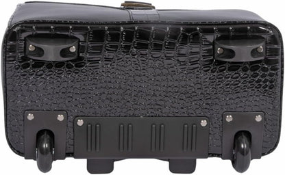 JKM and Company Alligator Compatible With Computer iPad, Laptop Tablet Rolling Tote Bag Briefcase Carryall Bag
