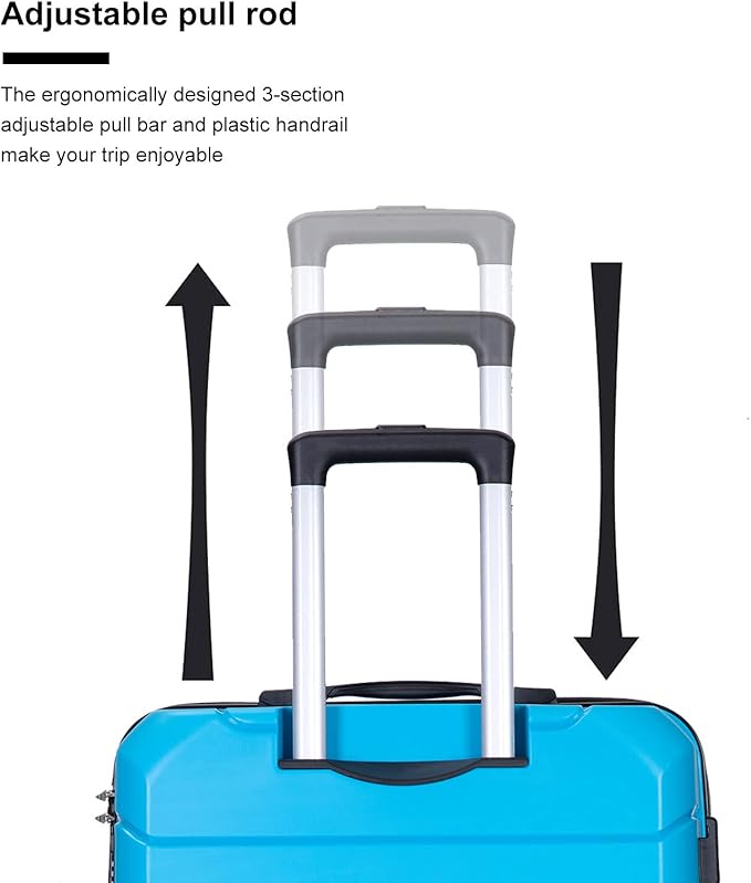 Travelhouse Luggage Sets, Expandable Hardside Suitcases 24in/28in, Carry on 20in,3 Piece Set Travel Luggages Clearance with Double Spinner Wheels TSA Lock Lightweight (Blue-31)