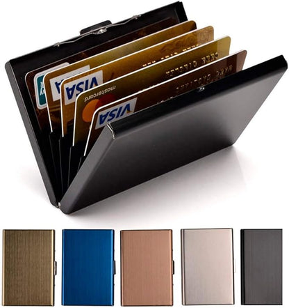 EASTNIGHTS Credit Card Holder Stainless Steel Credit Card Case Metal ID Card Holder RFID Wallets Business Card Holder for Women or Men