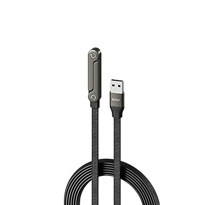 240W Braided Fast Charge Cable with Built-in Phone Stand 65W A-C Charger Cable 2-in-1 Invisible Holder Foldable Charger Cable (65w USB to Type-c)