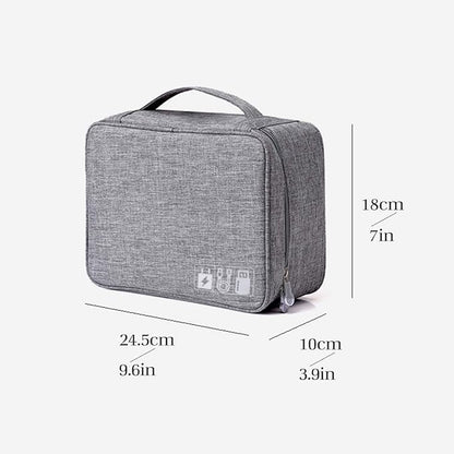 OrgaWise Electronics Organizer, Electronic Accessories Bag Travel Cable Organizer Three-Layer for iPad Mini, Kindle, Hard Drives, Cables, Chargers