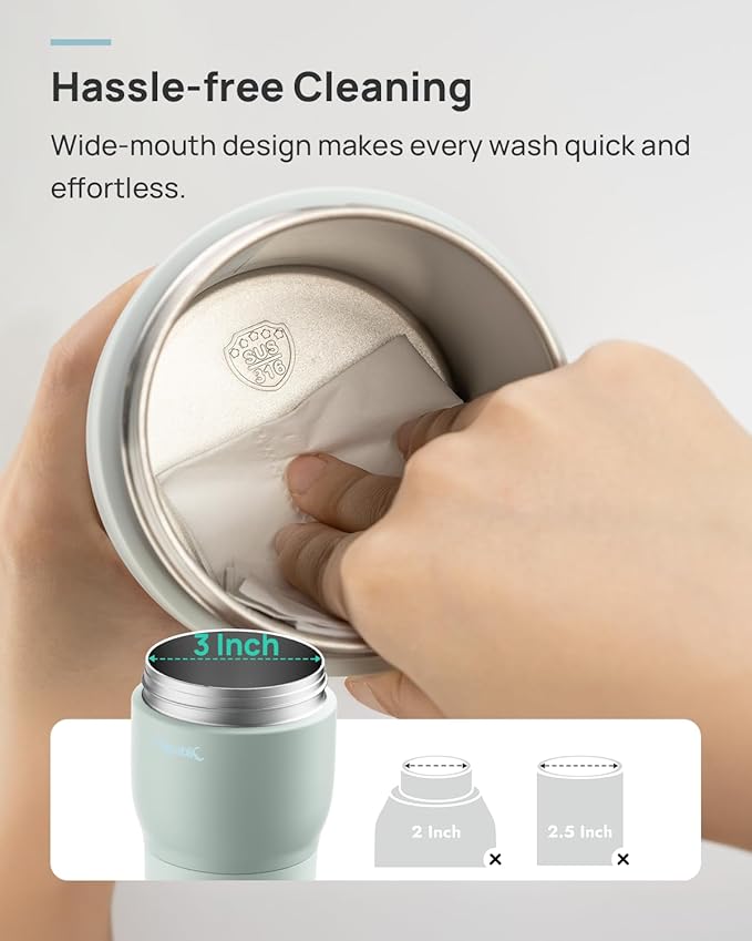 Papablic Pro Portable Bottle Warmer for Travel– Fast Heating, Steam Sterilizer, 30W Fast Charge, 5-Temp Control, Easy-Clean Wide Mouth, Baby Milk Warmer for Breastmilk & Formula, Almond Rose