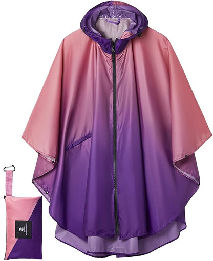 SaphiRose Unisex Rain Poncho Waterproof Raincoat Hooded for Adults Women with Pockets