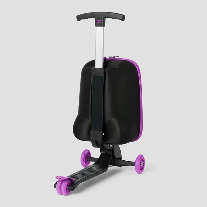 Kids Scooter Luggage - 2-in-1 Ride-On Suitcase with Light-Up Wheels & Adjustable Handle|Carry-On Approved & TSA-Friendly| Fun, Durable, Lightweight Travel Scooter for Boys & Girls Ages 3-10