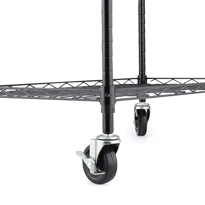 3-Inch Casters,Shelving Wheels, Wire Shelving Replacement Wheels Set of 4, Threaded Stem Rubber Casters (Screw Diameter 1/4"- 20) for Wire Shelves Rack Legs with 3/4" Posts