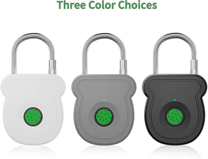 2026 Upgrade Smart Fingerprint Padlock - Keyless Lock with High-Resolution Sensor, 0.5s Unlock, 365-Day Battery, USB Emergency Key for Gym Lockers, Luggage, Backpacks & Gates(Black)