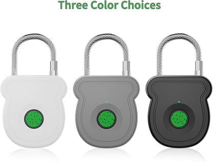 2026 Upgrade Smart Fingerprint Padlock - Keyless Lock with High-Resolution Sensor, 0.5s Unlock, 365-Day Battery, USB Emergency Key for Gym Lockers, Luggage, Backpacks & Gates(Black)