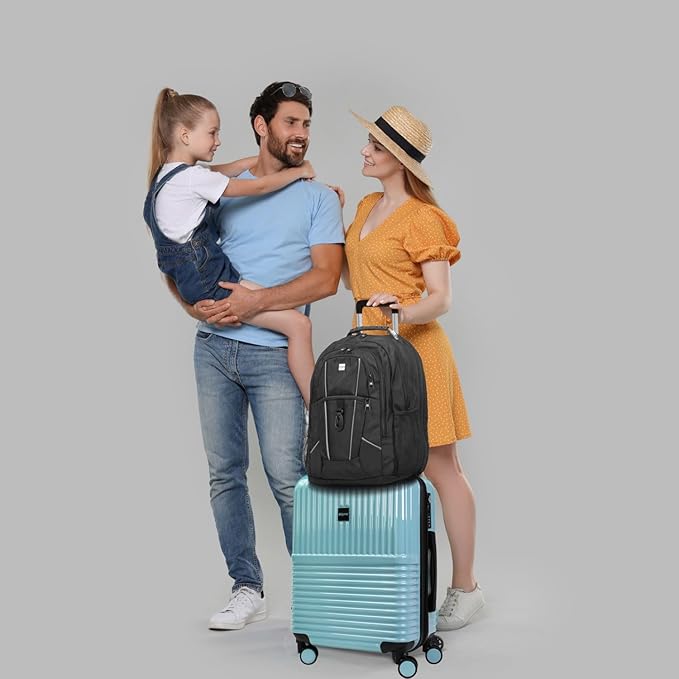 World Traveler Dejuno Tonal Ultimate Travel Combo Spinner Carry-On & Laptop Backpack 2-Piece Luggage Set - Glacier (20" Carry-On & 19" Backpack)