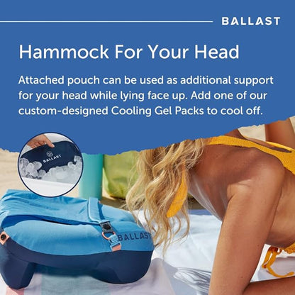 Ballast Travel Pillow PRO – Neck Pillow for Airplane, Compact Travel Pillow for Beach & Traveling, Enjoy Relaxation Wherever You Go (Ocean Blue)