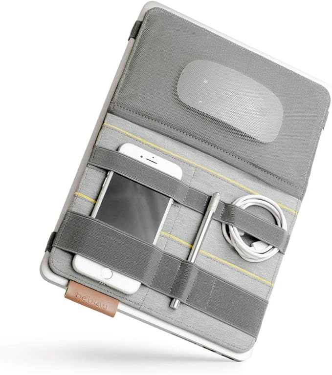 Beblau FOLD Portable TECH Organizer attachable to your Devices | Desk Sleeve | Gadget case | Working from Home Essentials | Laptop accessories | Backpack Insert | Portfolio |