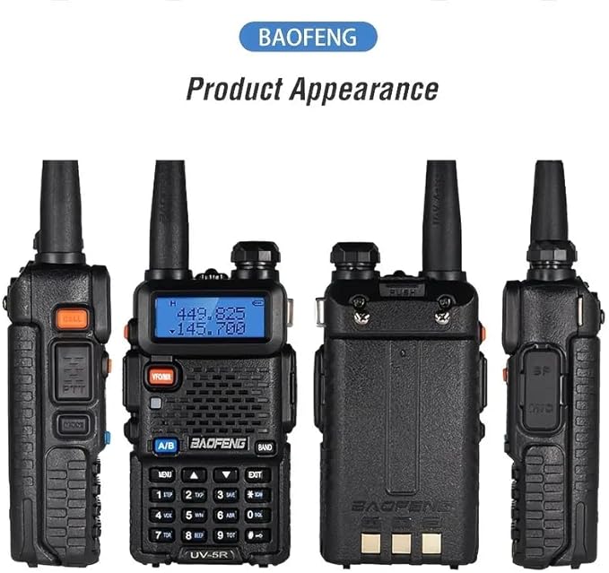 Baofeng UV-5R Ham Radio Long Range UV5R Handheld Dual Band Rechargeable Two Way Radio Walkie Talkies for Adults with Programming Cable，Acoustic Tube Earpiece for Survival Gear Hunting,2Pack