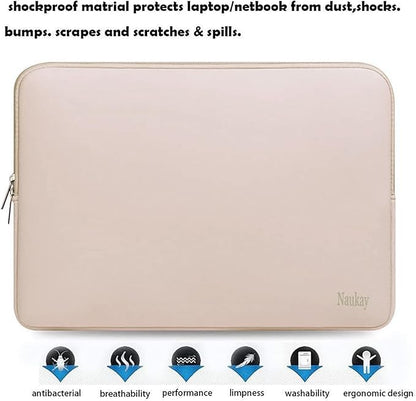 Laptop Sleeve 15.6 Inch, Resistant Neoprene Notebook Computer Pocket Case/Tablet Briefcase Carrying Bag Compatible for Asus Dell Fujitsu HP Sony Toshiba Acer- (LightPink)