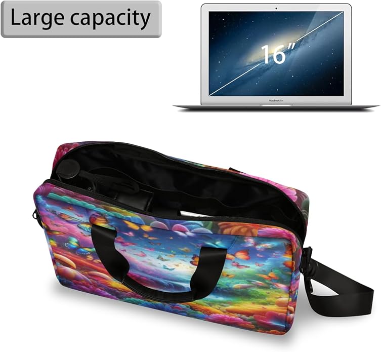 Laptop Bag Bohemian Mandala Laptop Satchel Briefcase Adjustable shoulder Carrying for MacBook Pro 16 inch