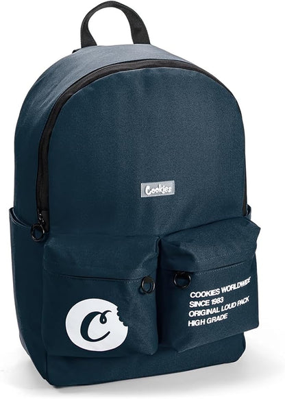 COOKIES Orion Canvas Backpack 22.8L – Large Travel Backpack for Men & Women, Carry-On, Work, Stylish & Spacious Bag - Navy