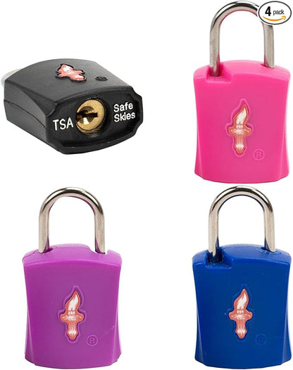 4 Pack TSA Approved Luggage Locks in Family Pack,Suitcase Lock TSA Approved;TSA Approved Travel Lock for Backpacks, Bags and Luggage That Airport Security Will not Clip, 4 Pack Mixed