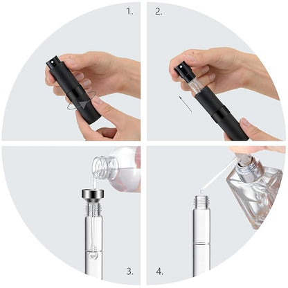 Lil Ray 8ml/14pcs Portable Mini Perfume Atomizer, Refillable Empty Small Spray Bottle for Travel, Twist Type Pocket Cologne Sprayer