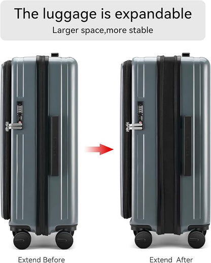 ROAMING Luggage Sets Hard shell Suitcase Top Opening Expandable with Spinner Wheels,Sturdy Large Suitcase Tsa Lock 20 Inch Carry on 28 Inch Checked Luggage,2-Piece Set (20/28) for Unisex Livid green