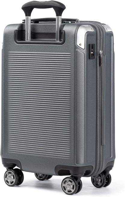 Travelpro Platinum Elite Hardside Expandable Carry on Luggage, 8 Wheel Spinner, TSA Lock, Hard Shell Polycarbonate Suitcase, Vintage Grey, Carry on Laptop Pocket 21-Inch