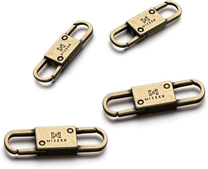 Mizeer 2 Size Theft Deterrent - Anti Theft Clips Keep Zipper Closed - Zipper Locks for Backpacks, Purses 4pcs Bronze
